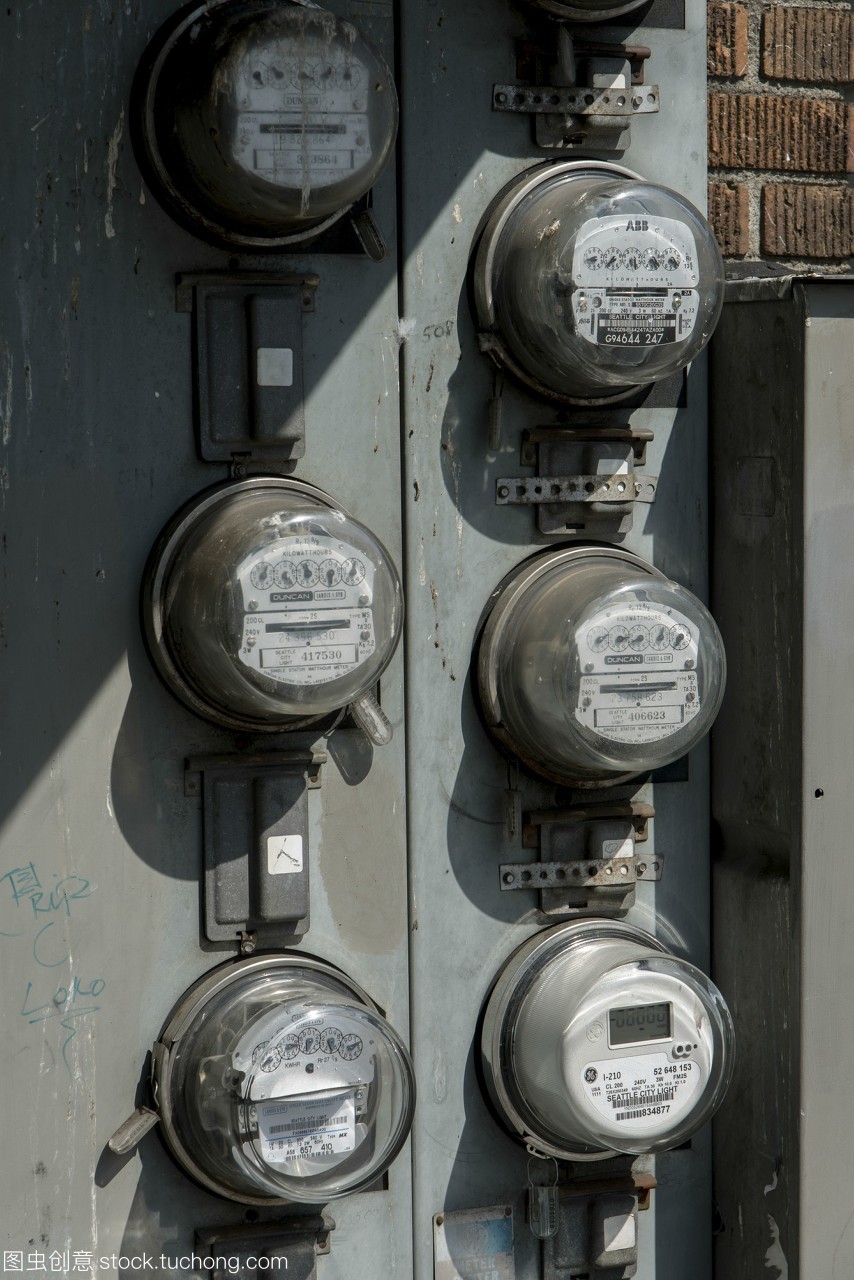 電表的特寫西雅圖華盛頓美國(guó)